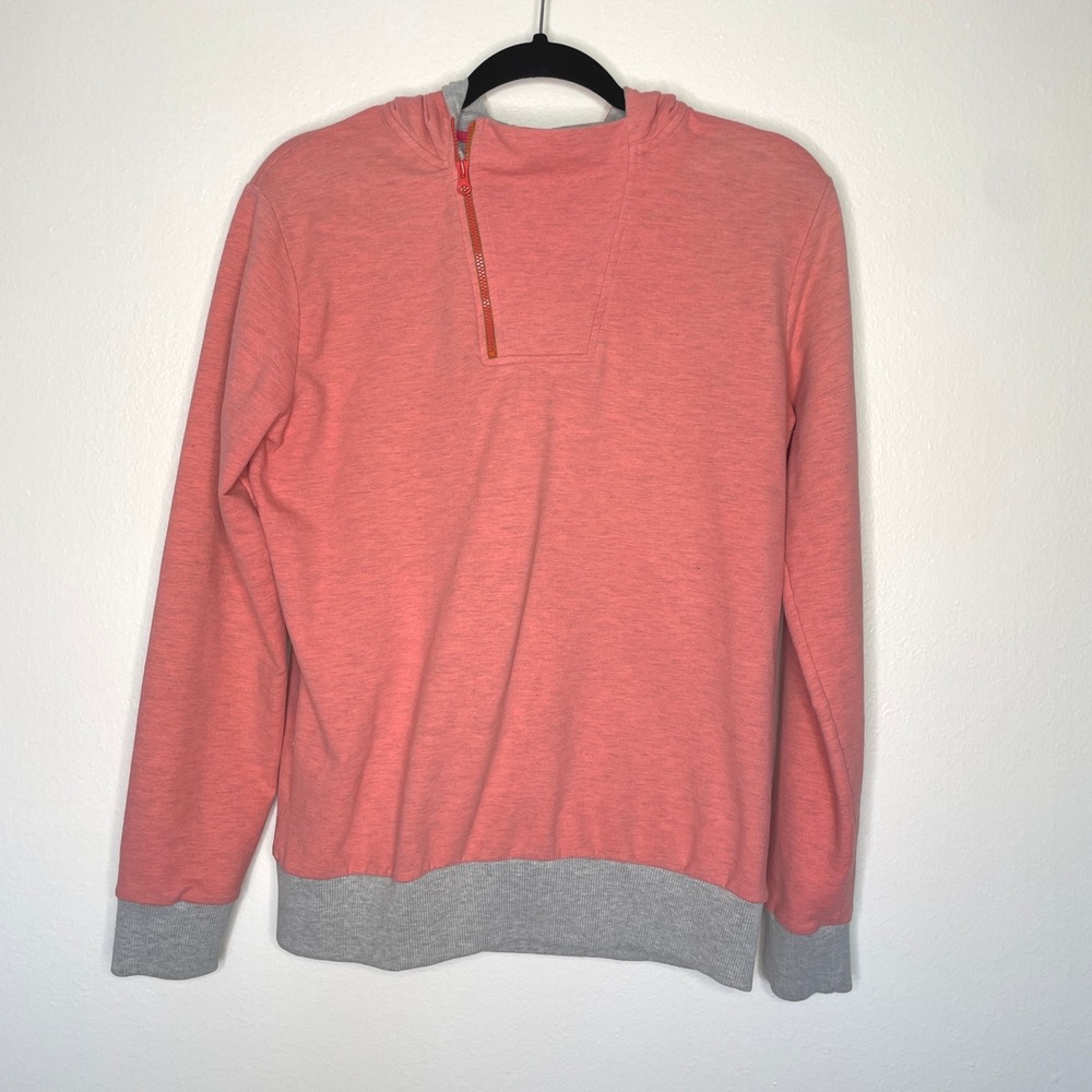 Helly Hansen Hoodie Pink Heather Quarter Zip Pullover Nautical Patch Sz Large